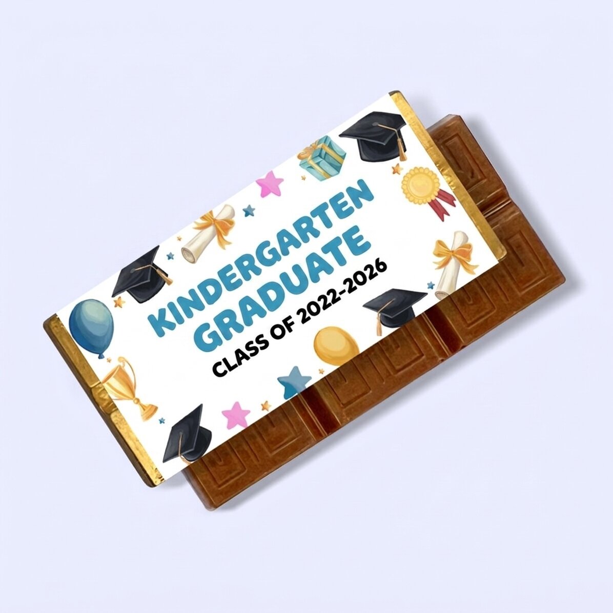 Mini tableta de chocolate personalizada para niños con mensaje: «Graduado de infantil»