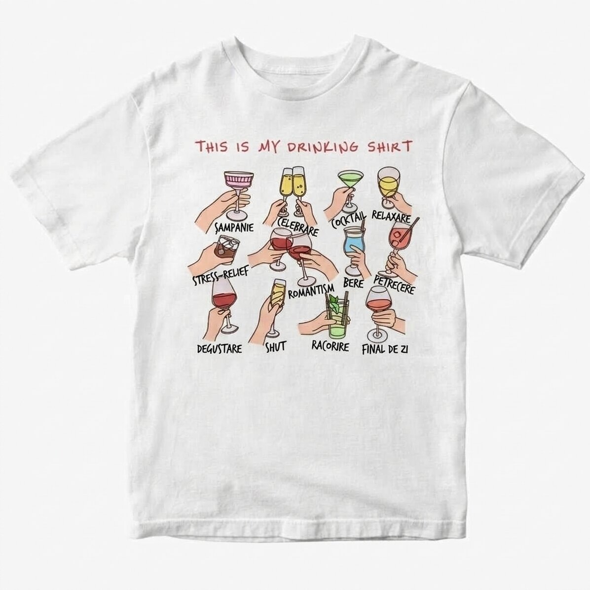 Camiseta de algodón personalizada con texto - My drinking shirt
