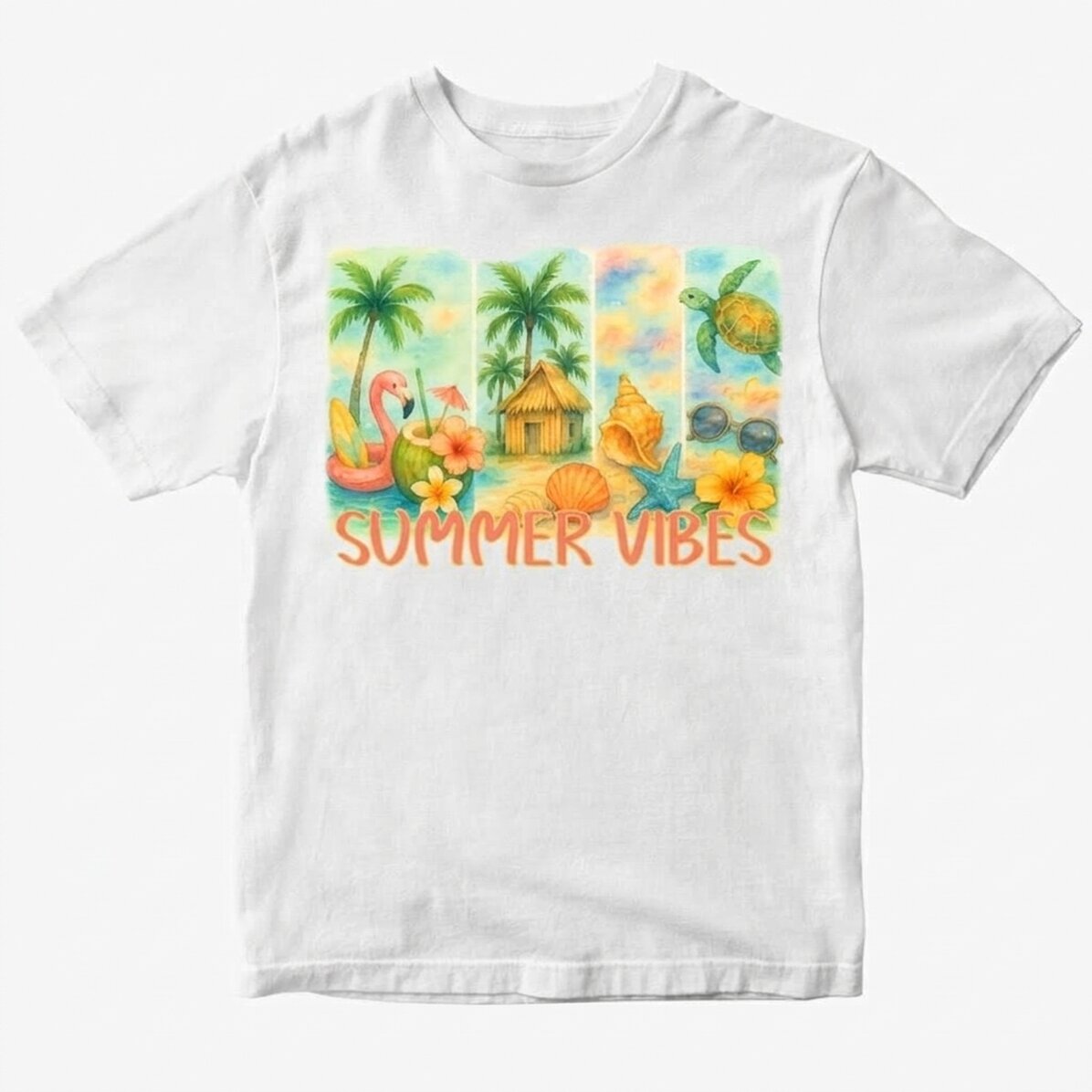 Camiseta de algodón personalizada con texto - Summer vibes