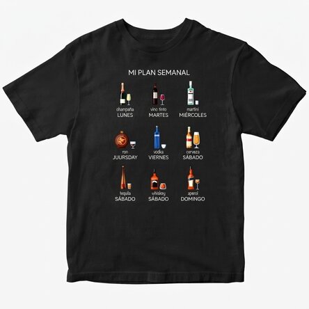 Camiseta de algodón personalizada con texto - Mi plan semanal