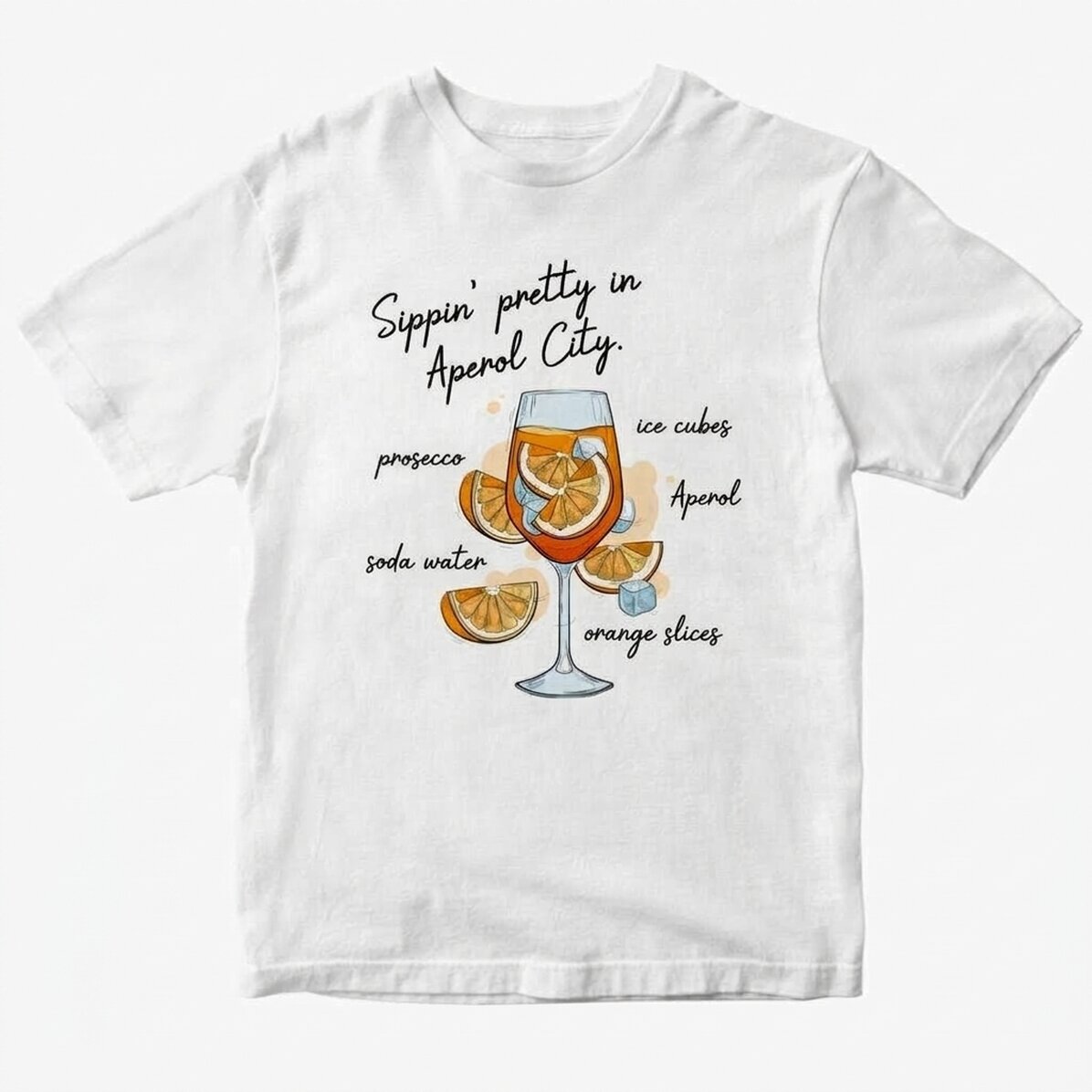 Camiseta de algodón personalizada con texto - Aperol