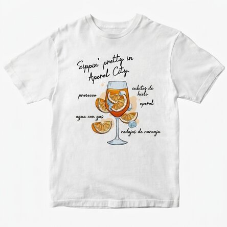 Camiseta de algodón personalizada con texto - Aperol