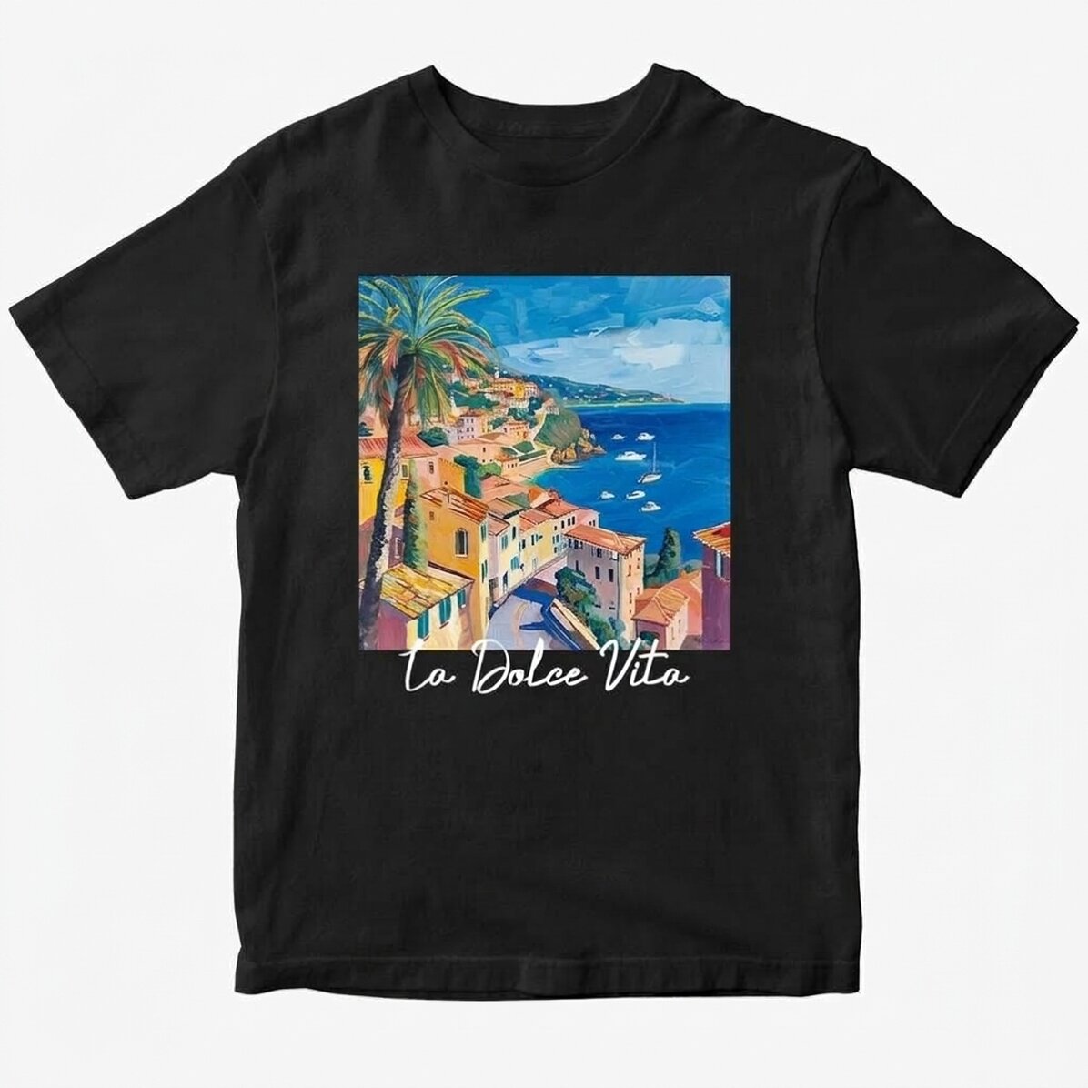 Camiseta de algodón personalizada con texto - La Dolce Vita