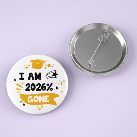 Personalised badge with message - I'm done