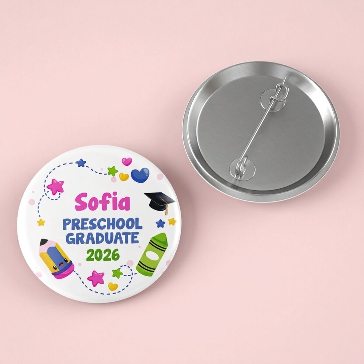 Insignia personalizada con texto de graduación para: Graduado de infantil
