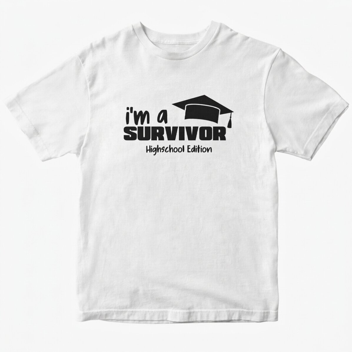 Camiseta de algodón personalizada con texto: «Survivor»