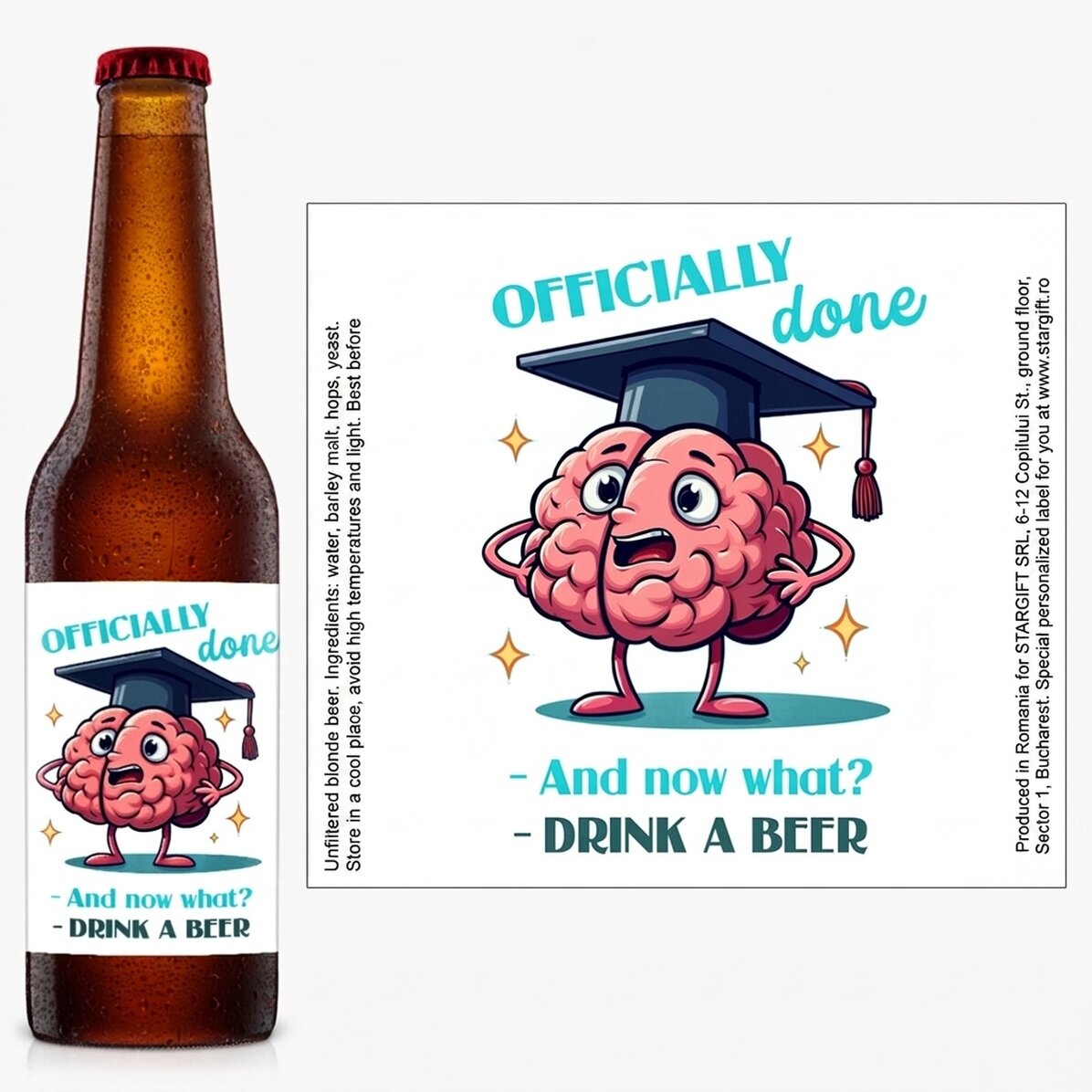 Cerveza personalizada con mensaje - Graduación divertida