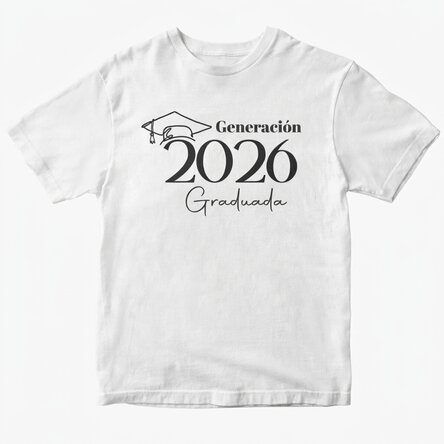 Camiseta de algodón personalizada con texto - Graduación