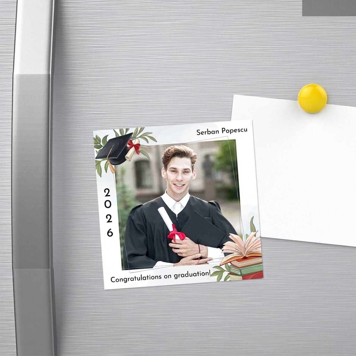 Imán personalizado de 10x10 con foto y texto - Tarjetas de felicitación por la graduación