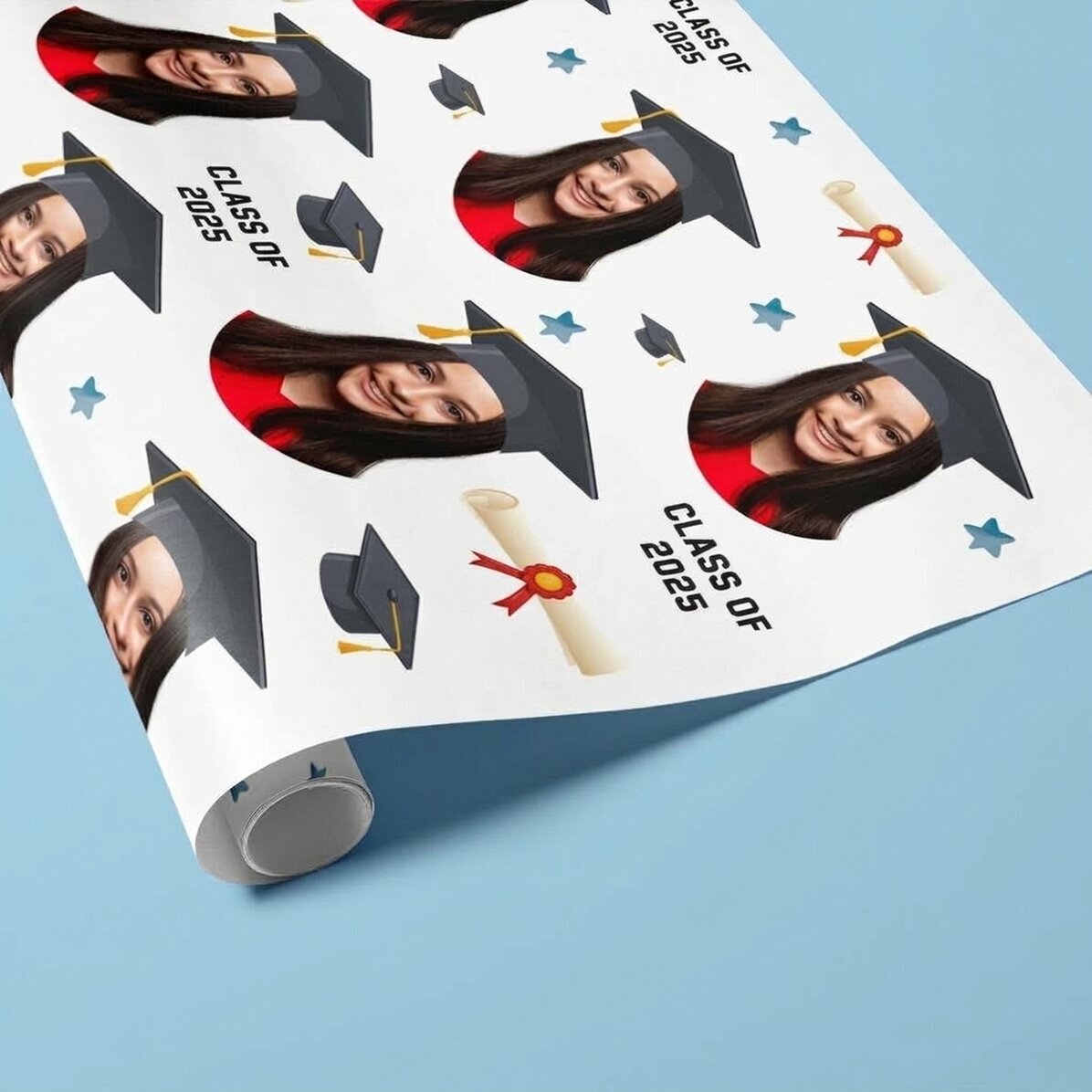 Papel de regalo personalizado con foto y texto - Graduación