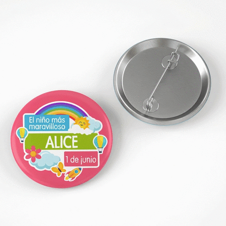 Chapa personalizada con mensaje para niños - 1 de junio