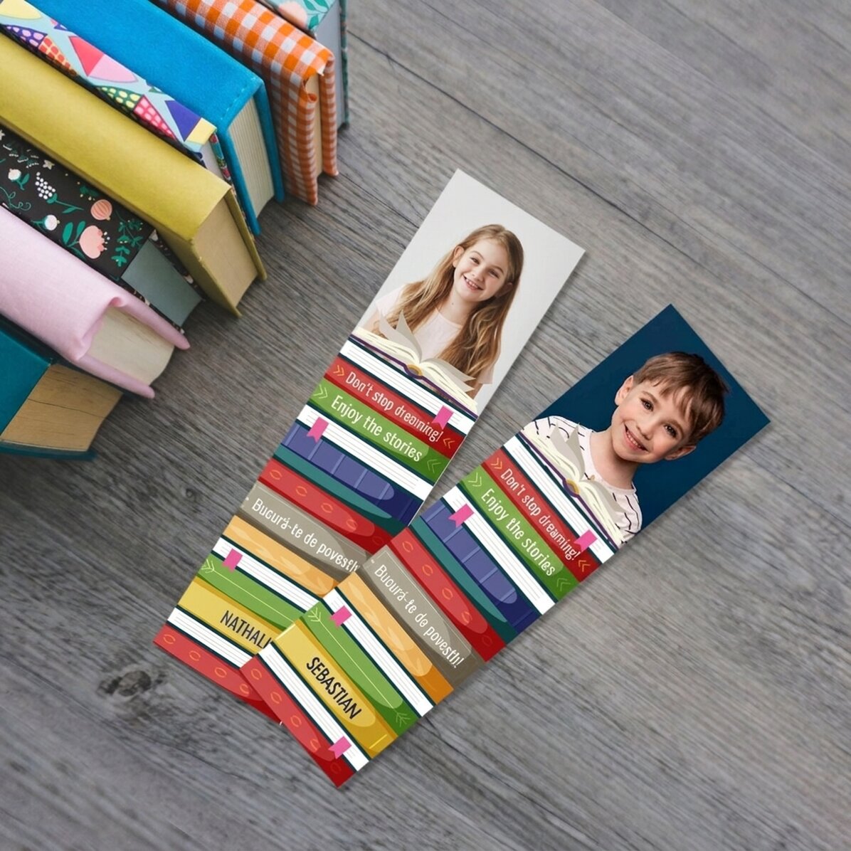 Marcapáginas personalizado con foto y texto - Amante de los libros
