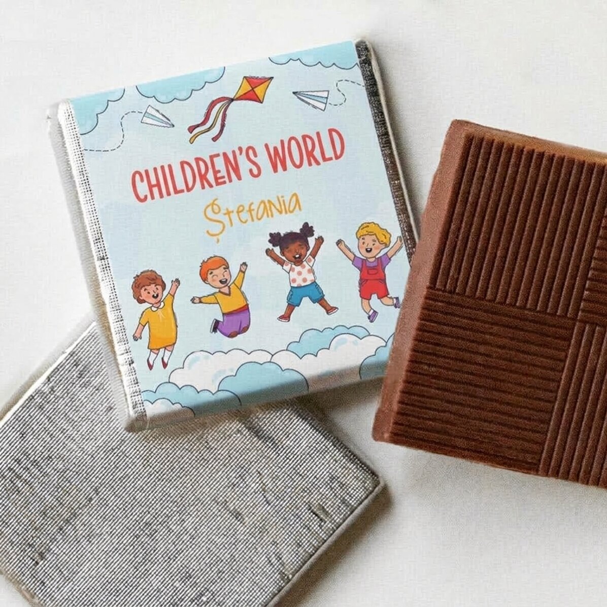 Mini tableta de chocolate personalizada con mensaje - El mundo de los niños
