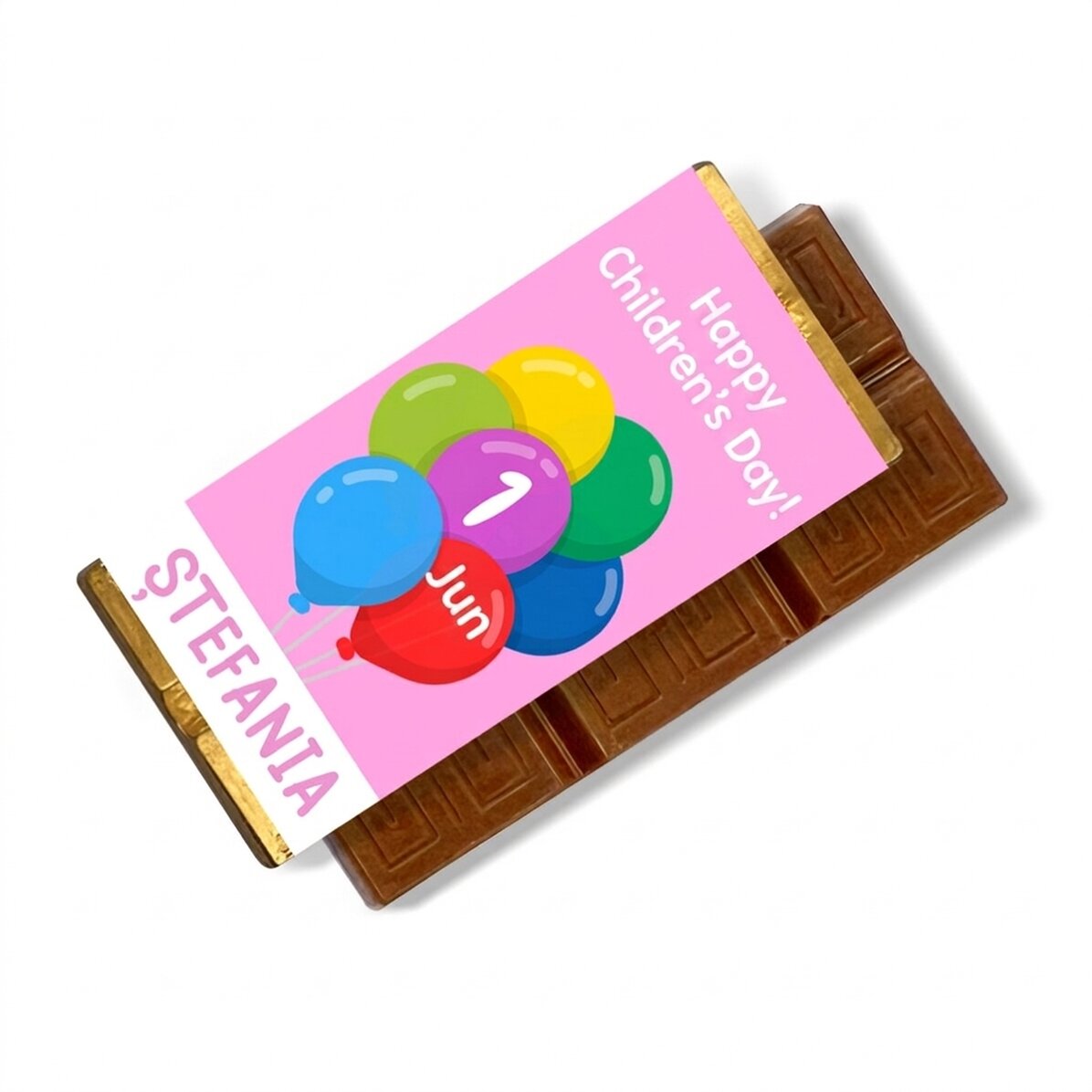 Mini tableta de chocolate personalizada para niños con mensaje - Globos