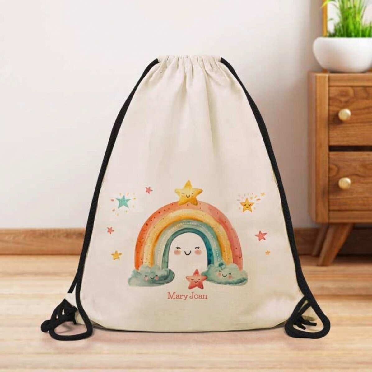 Mochila personalizada con nombre - Arcoíris