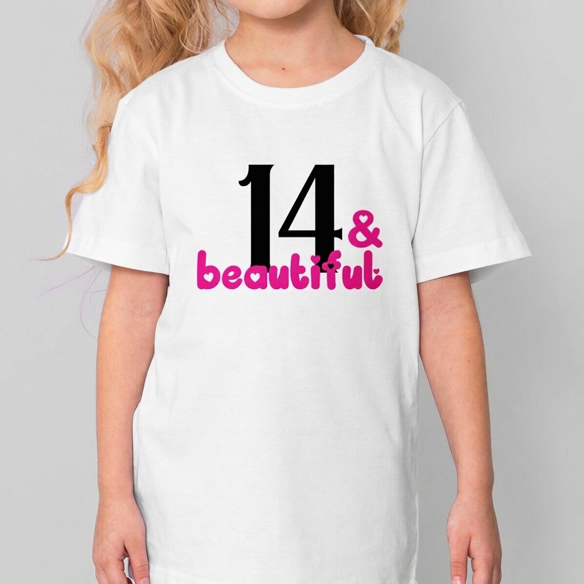 Camiseta de algodón para niños personalizada con mensaje - Beautiful