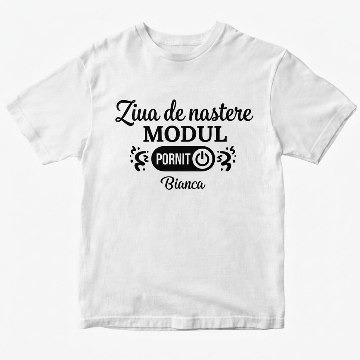Camiseta de algodón personalizada con texto: «Birthday Mode ON»