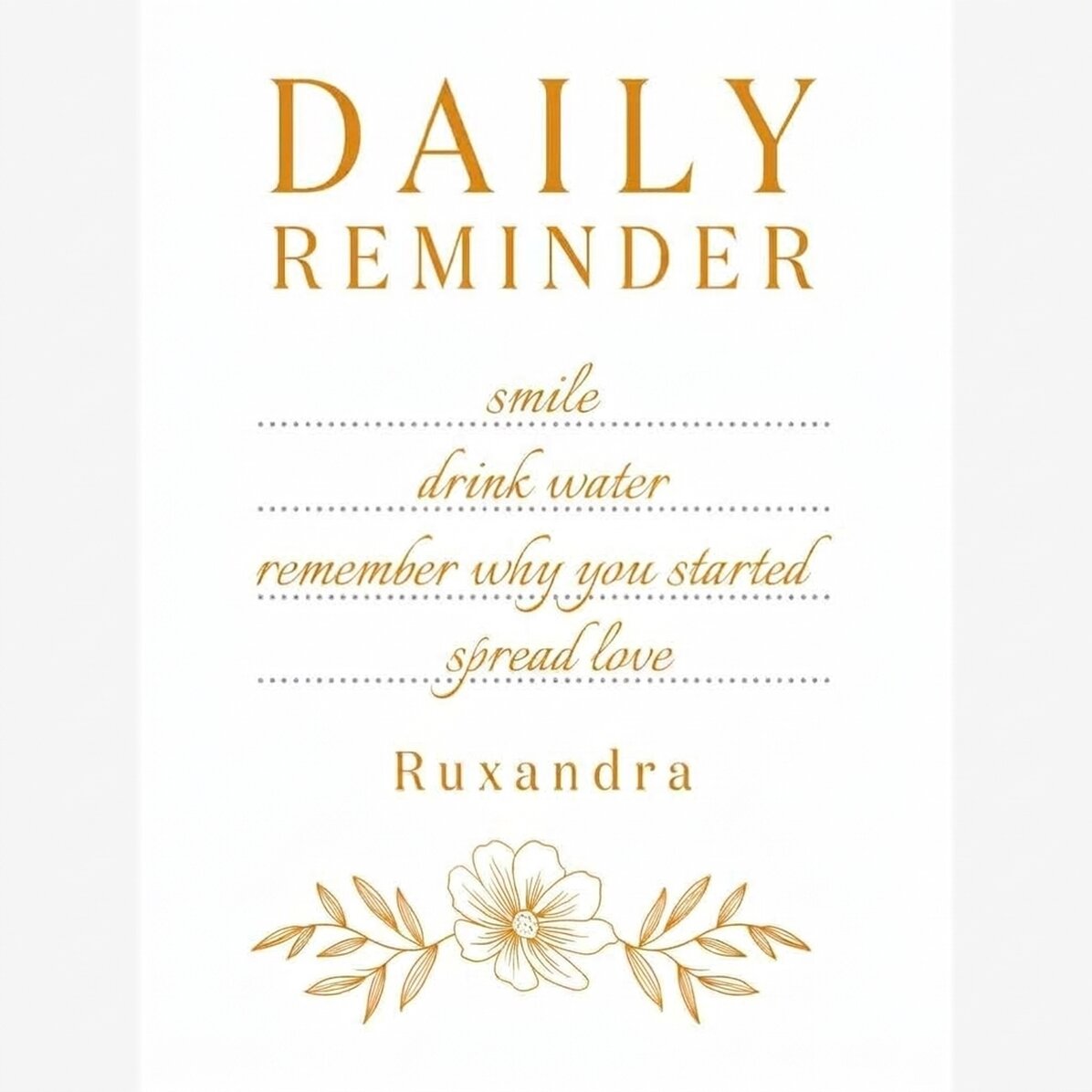 Póster personalizado con texto - Recordatorio diario