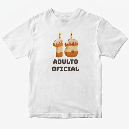 Camiseta de algodón personalizada con texto - 18 Cake