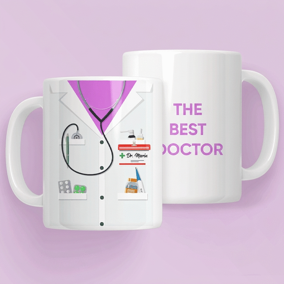 Taza personalizada con texto - Para médicos