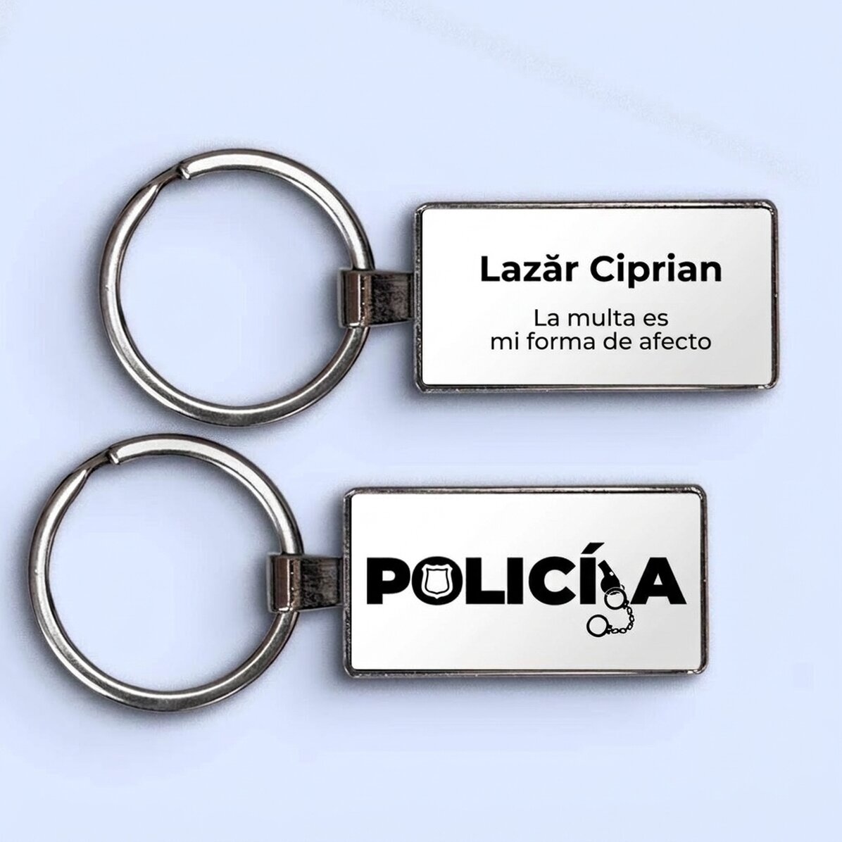 Llavero personalizado con nombre y texto - Policía