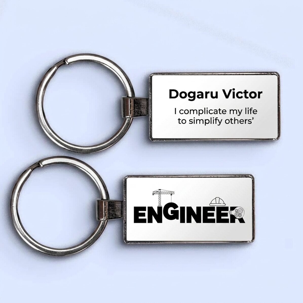 Llavero personalizado con nombre y texto - Ingeniero