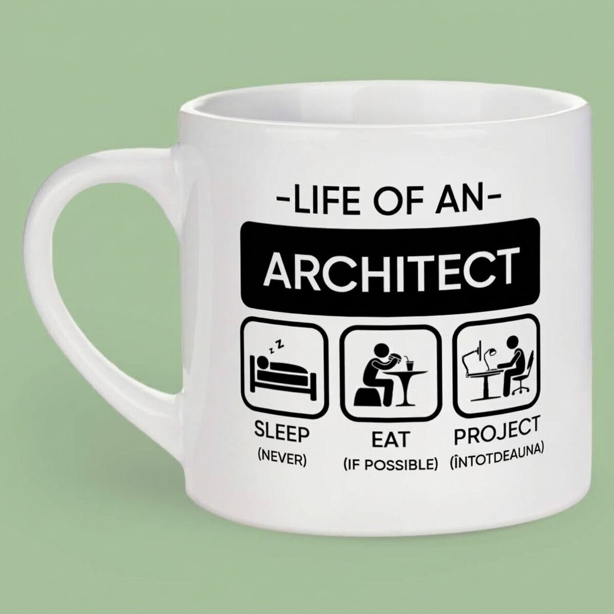 Taza de espresso personalizada con texto - Arquitecto