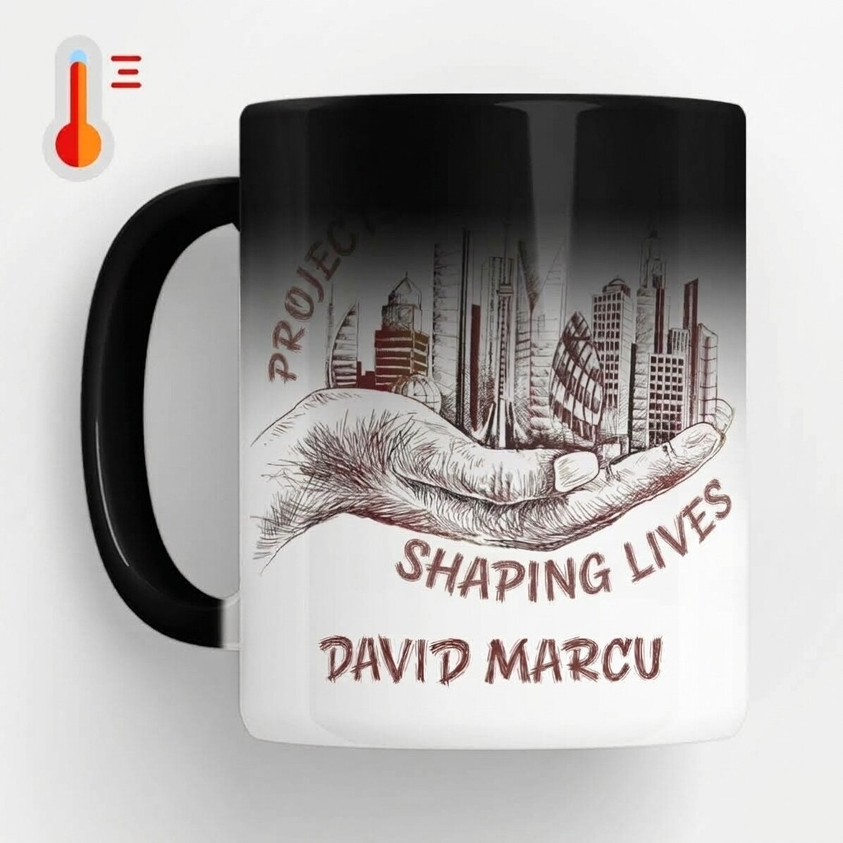 Taza termosensible personalizada con texto - Arquitecto