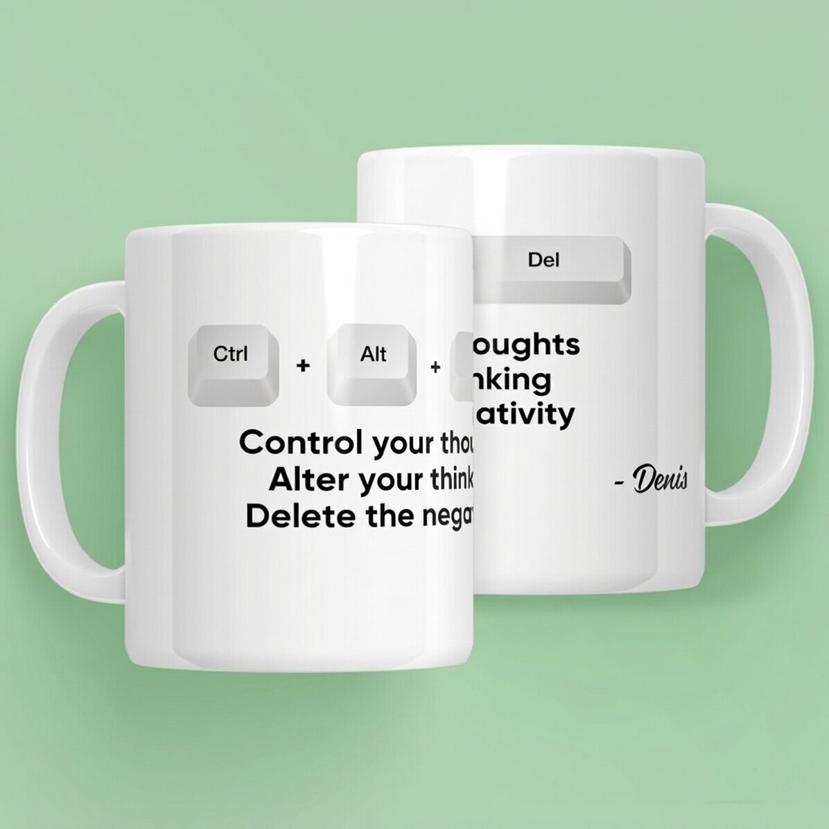 Taza personalizada con texto: Ctrl + Alt + Supr