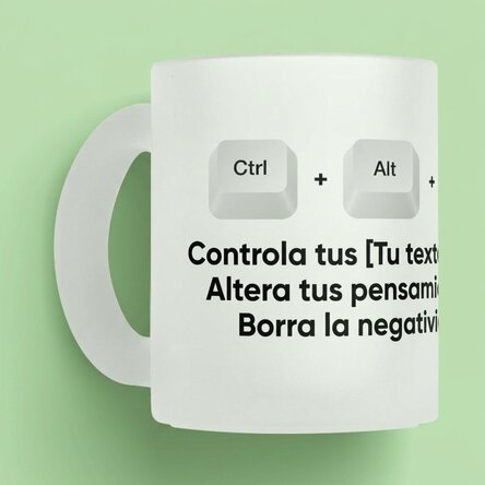Taza personalizada con texto: Ctrl + Alt + Supr