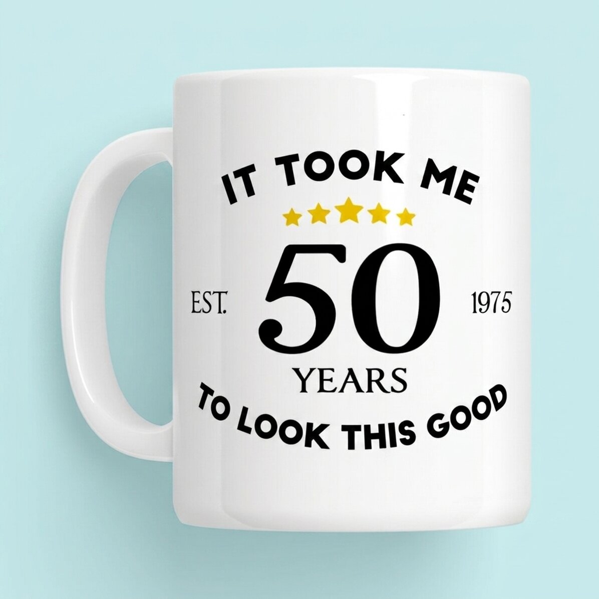 Taza personalizada con texto: «Me veo bien a mi edad»