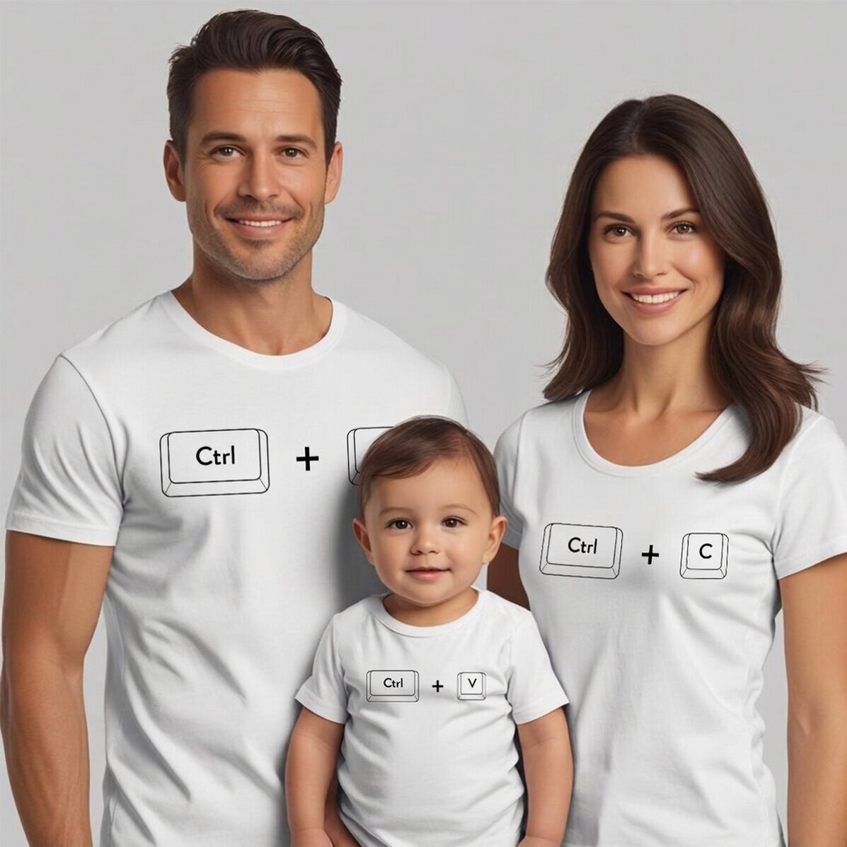 Camiseta de algodón personalizada para niños/adultos - Ctrl C, Ctrl V