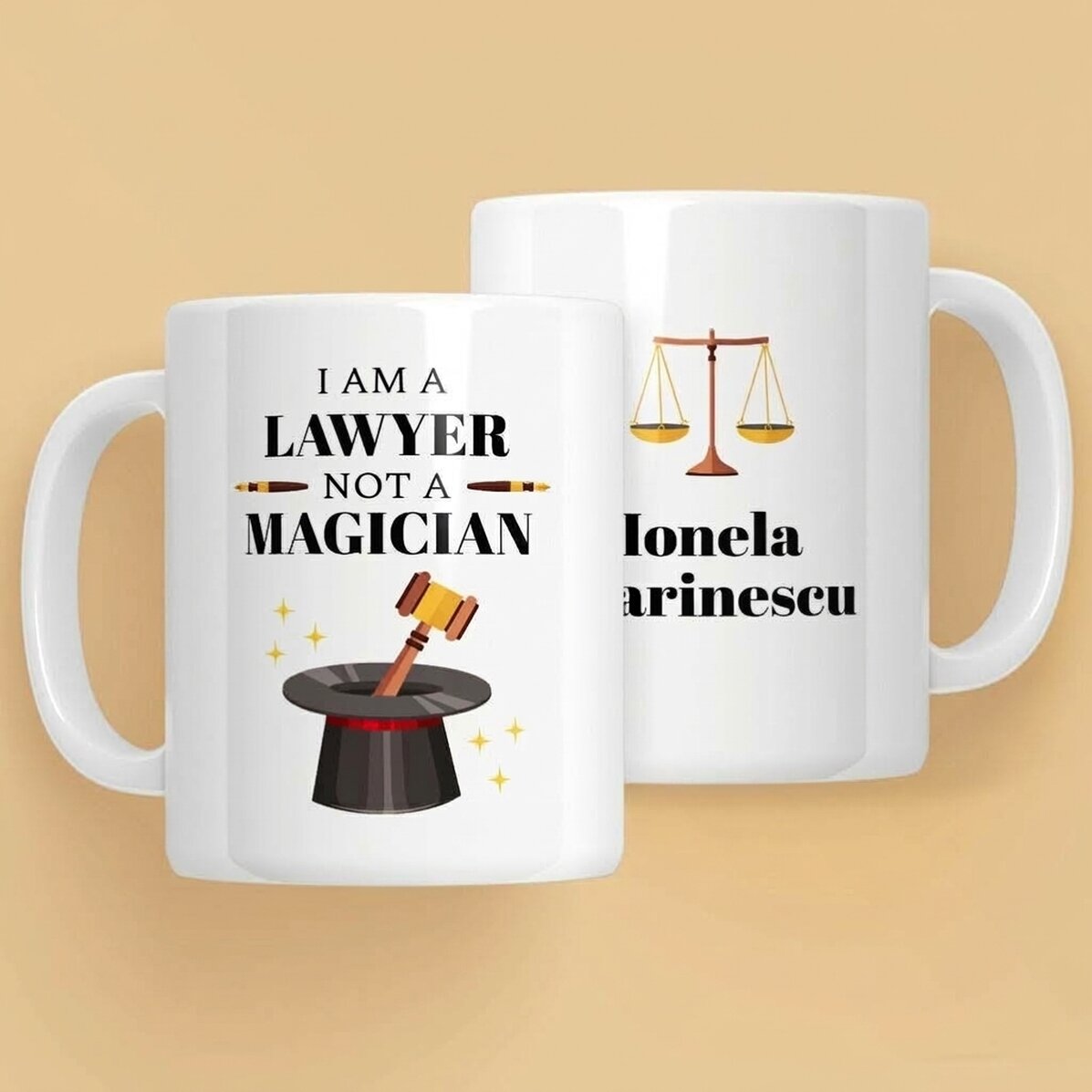 Taza personalizada con texto: «Abogado»