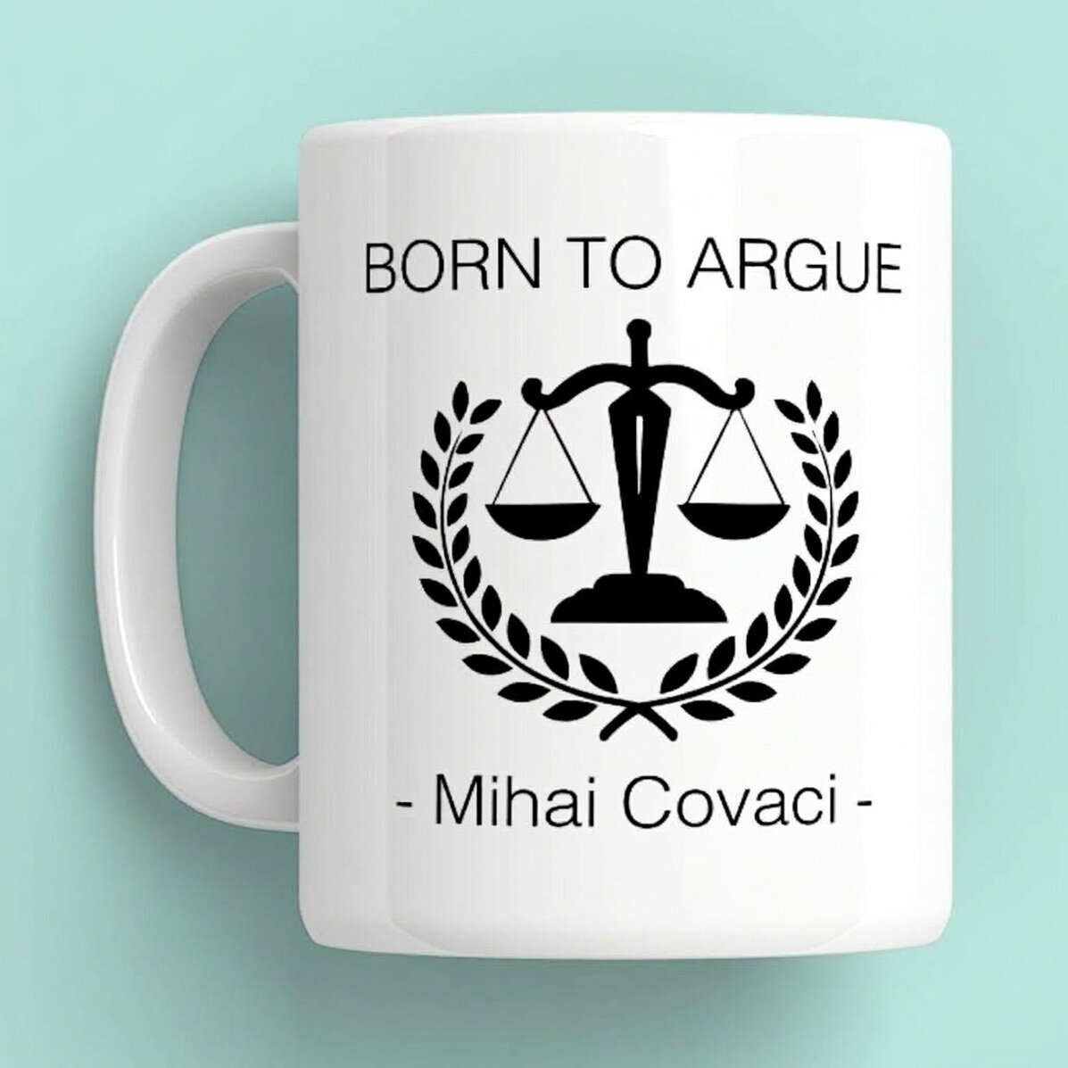 Taza personalizada con texto para abogados - Born to argue