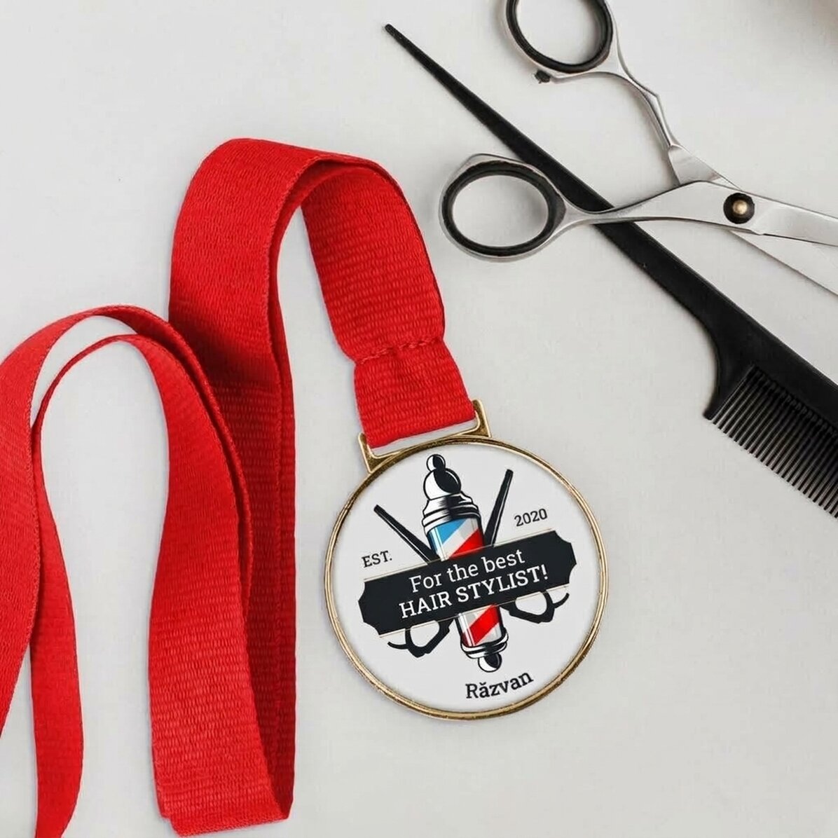 Medalla personalizada con mensaje - Peluquero