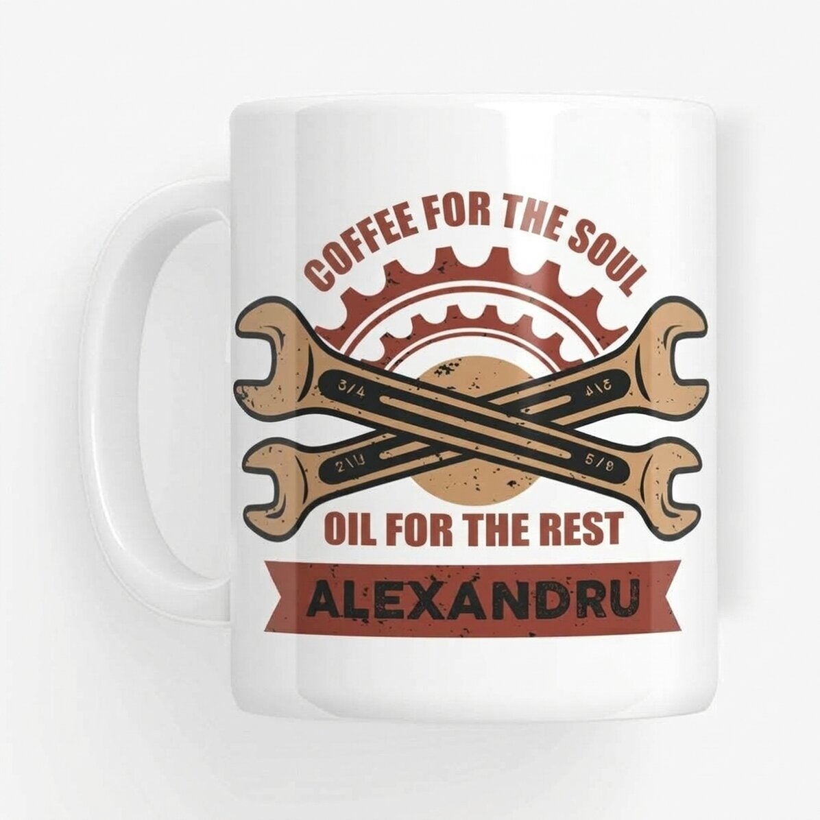 Taza personalizada con texto para mecánicos - Llaves fijas
