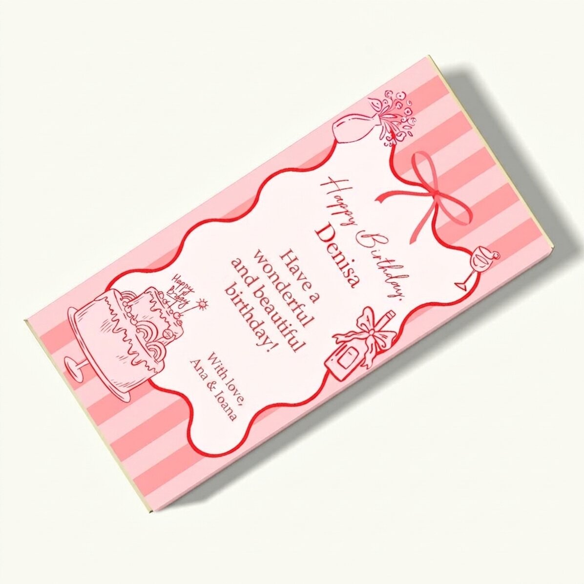 Chocolate personalizado con mensaje: ¡Feliz cumpleaños!
