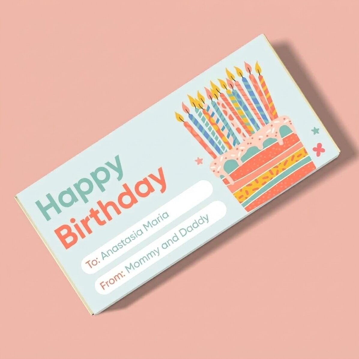 Chocolate personalizado con mensaje para niños - Cumpleaños