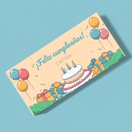 Chocolate personalizado con mensaje - Fiesta de cumpleaños