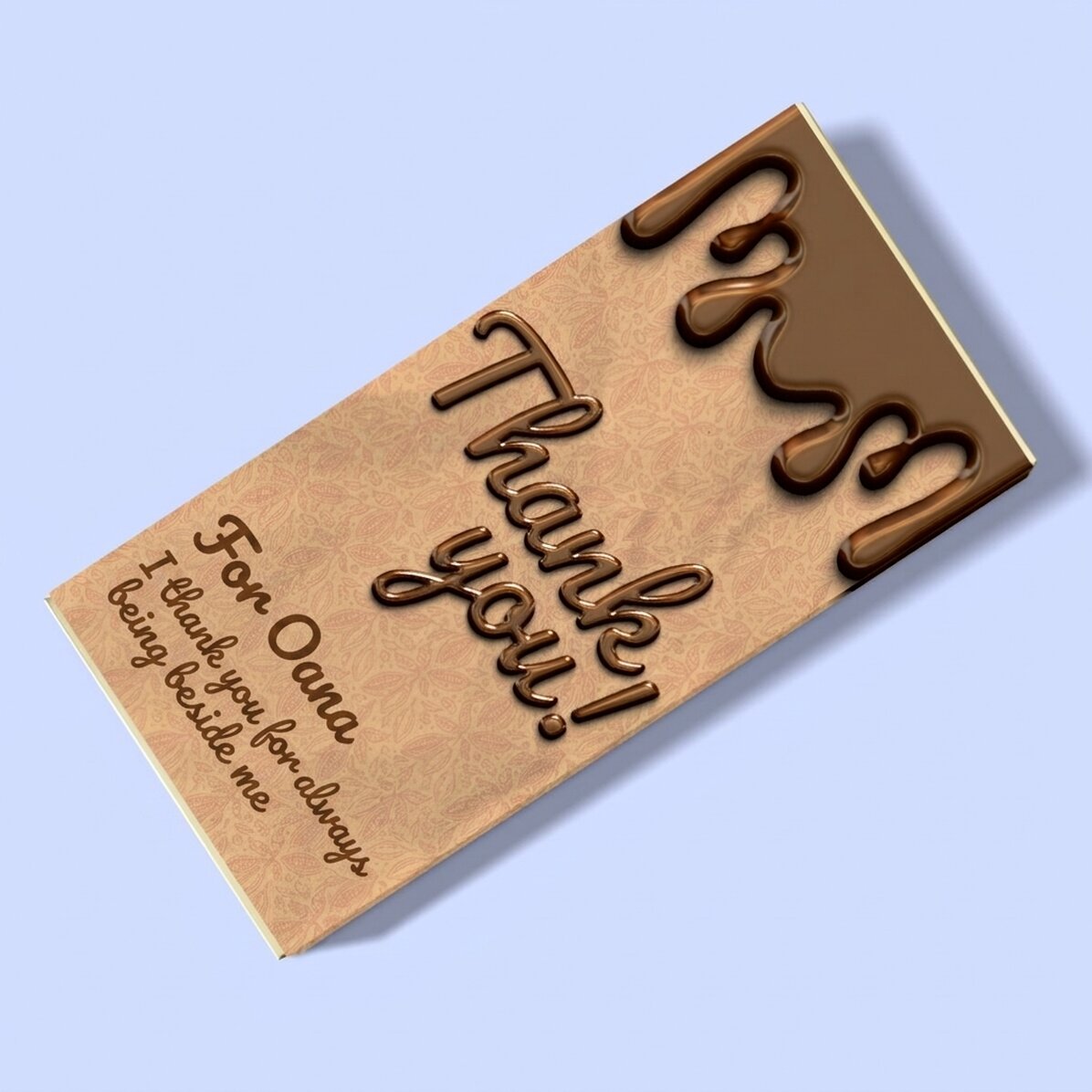 Chocolate personalizado con texto: «¡Gracias!»
