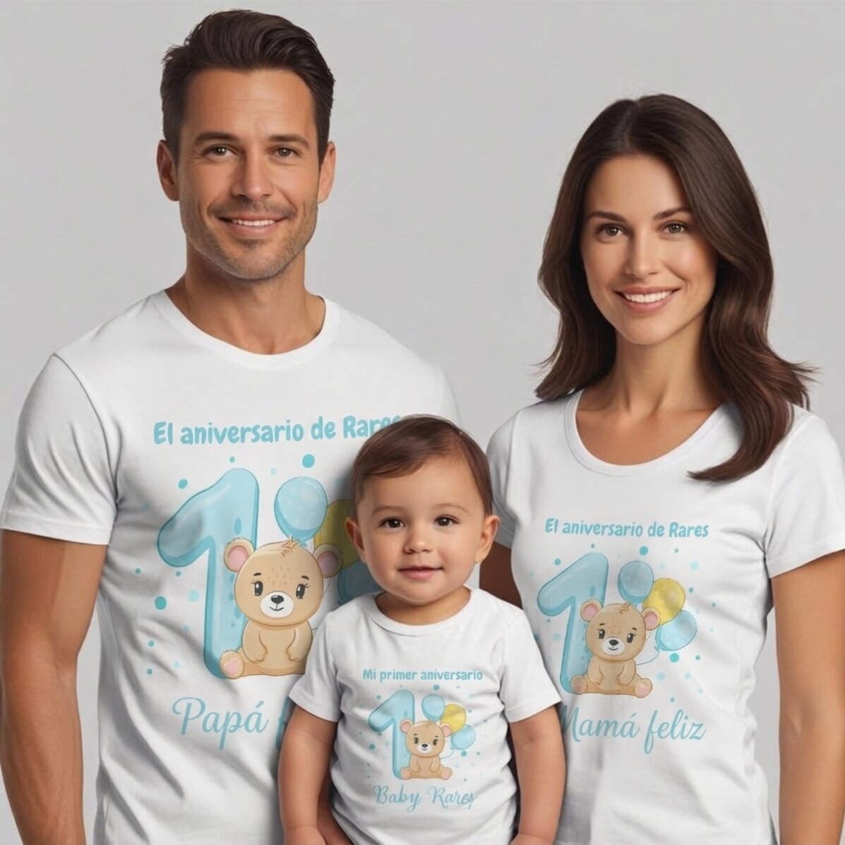 Camiseta de algodón personalizada para niños/adultos - Primer cumpleaños