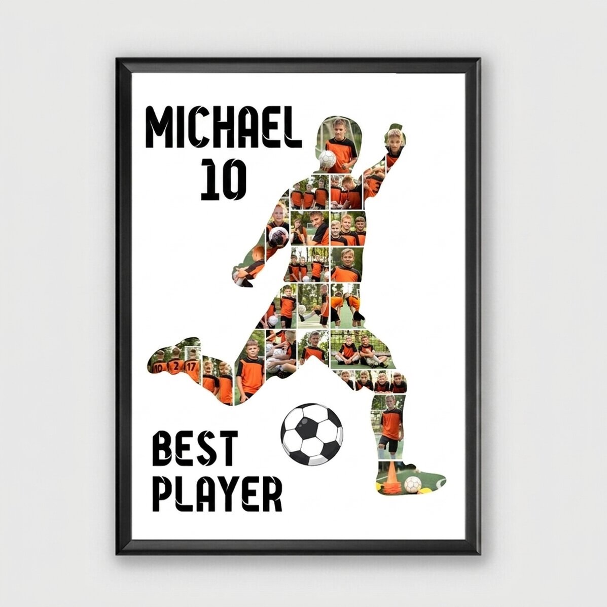 Cuadro personalizado con 23 fotos y texto - Fútbol