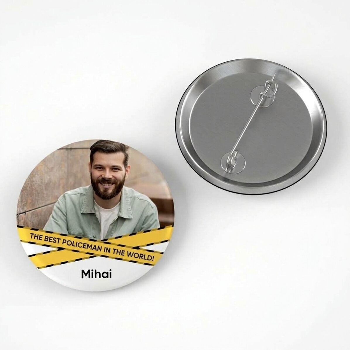 Chapa personalizada con texto y una foto - Policía