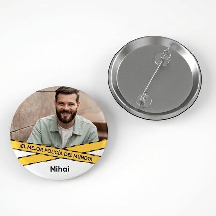 Chapa personalizada con texto y una foto - Policía