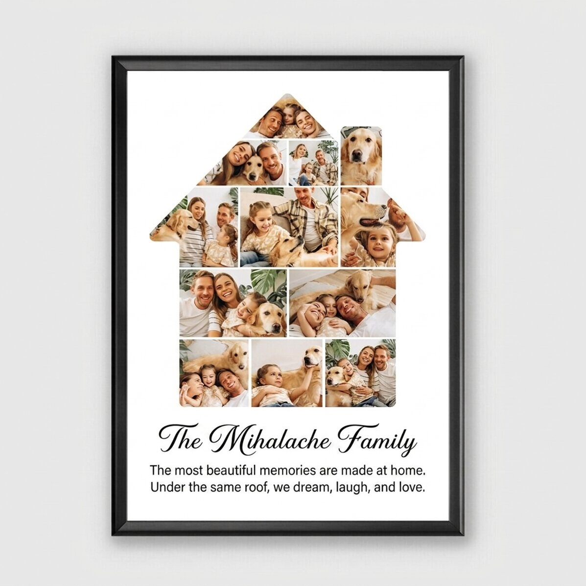 Cuadro personalizado con 12 fotos y texto - Nuestra casa