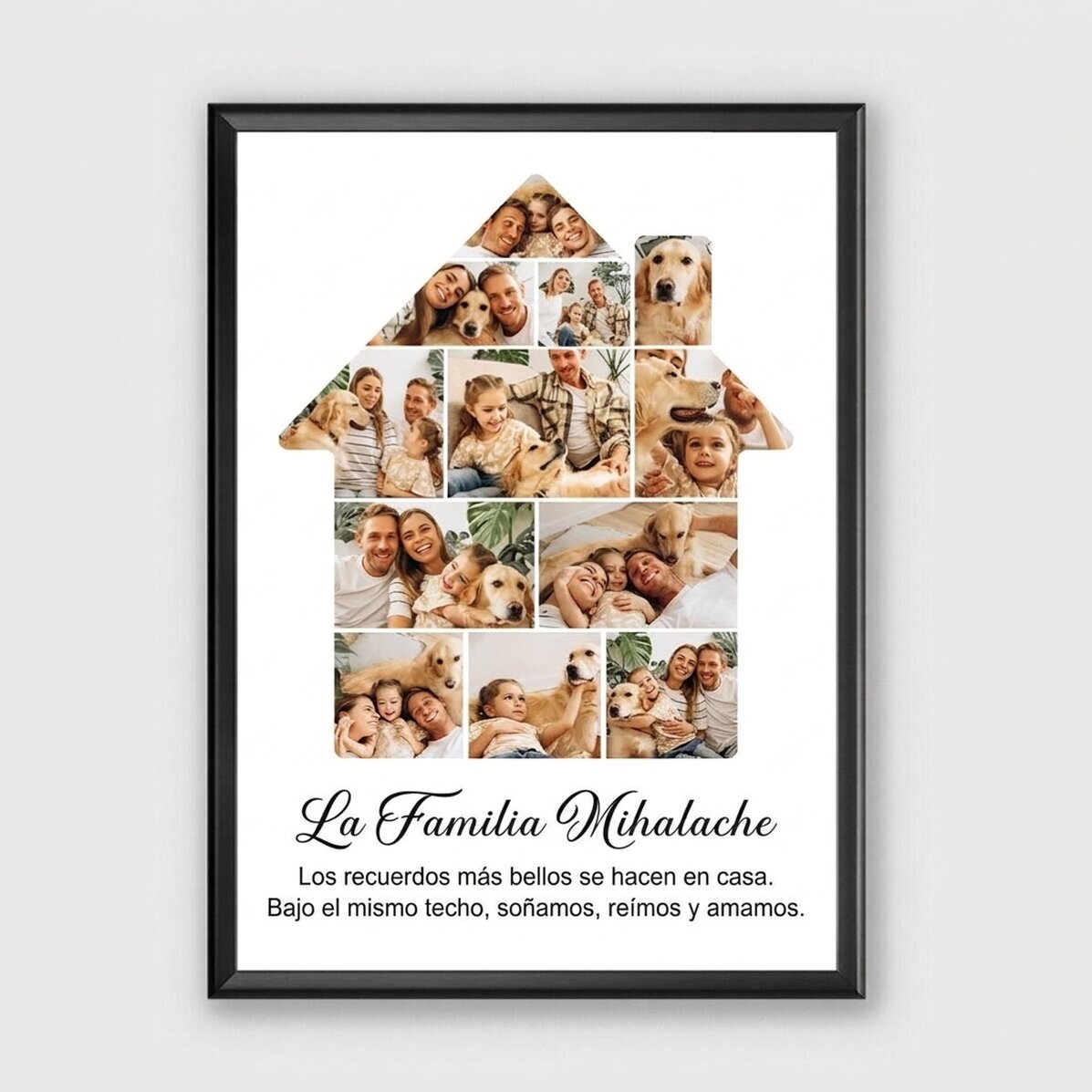 Cuadro personalizado con 12 fotos y texto - Nuestra casa
