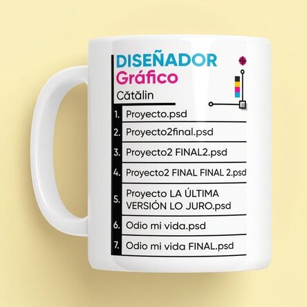 Taza personalizada con texto - Diseñador gráfico