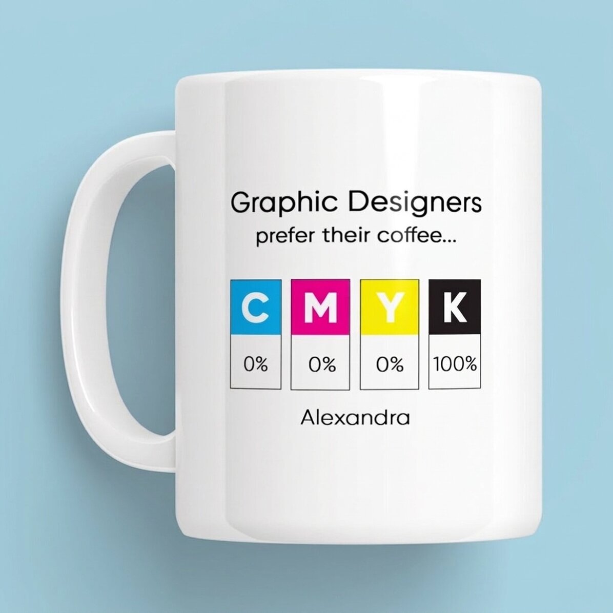 Taza personalizada con mensaje - Diseñador gráfico