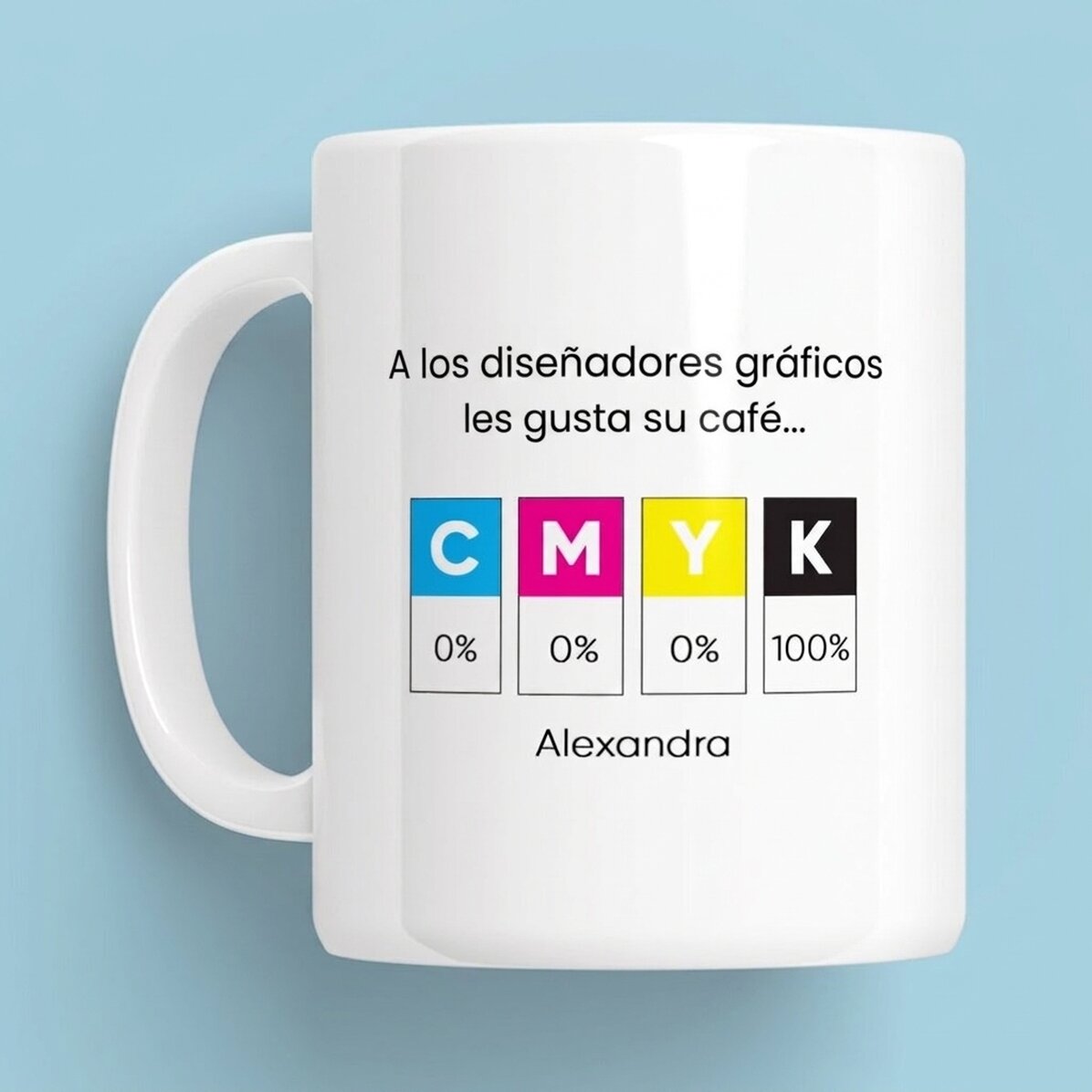 Taza personalizada con mensaje - Diseñador gráfico