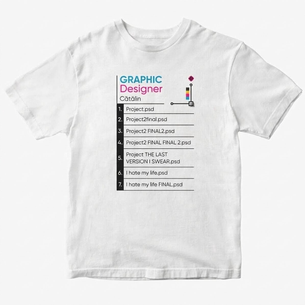 Camiseta de algodón personalizada con texto - Diseñador gráfico